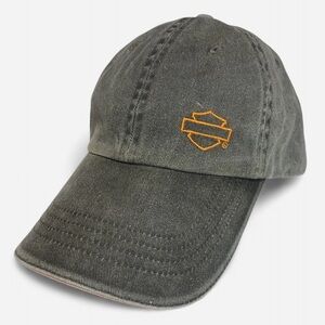 Harley-Davidson Hat Retro Distressed Denim Strap Back Spell Out
